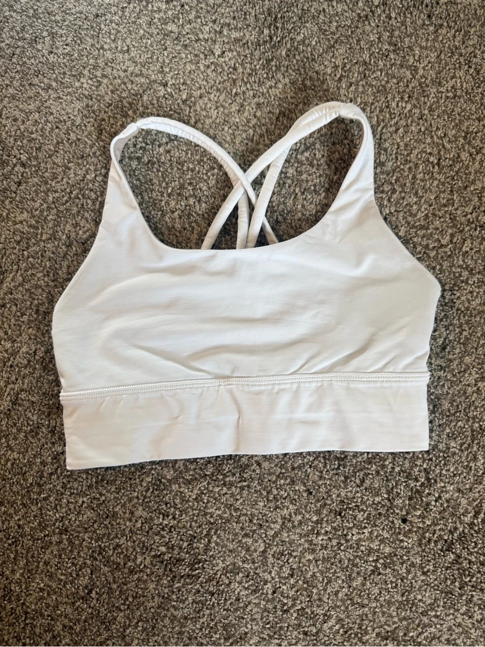 lululemon athletica White Crisscross Strappy Sports Bra